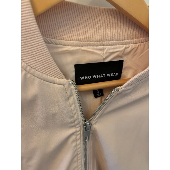 Who What Wear Women's Faux Leather Bomber Jacket, Pink, Size Small $50 - Picture 4 of 7